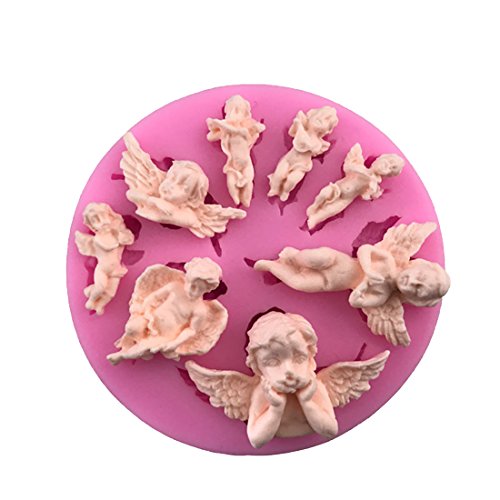 Affe - Molde de silicona para decoración de tartas, diseño de ángel en 3D, molde de chocolate Circle