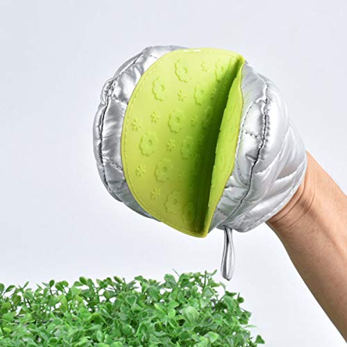 Agradable al tacto de silicona caliente sostenedor de pote Grip Horno Pinch Guantes resistentes a los mitones del dedo de la lengüeta del protector de calor de la cocina de silicona Horno Mitts Adecua