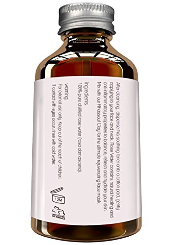 Agua de Rosa Pura Tónico Facial - Vegano, Cruelty-Free, Tónico Para la Piel Orgánico - Fabricado a Mano y de Origen Responsable - La Mejor, Triple Purificada, Agua de Rosas Marroquí, 120ml