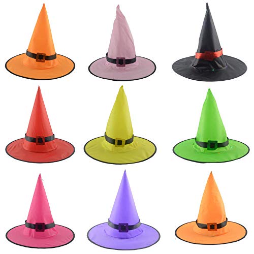 Aibccr Halloween Carnaval Fiesta Anual Fiesta Fiesta Niños Adultos Sombrero de Mago Naranja Sombrero de Bruja Sombrero de Mago Luminoso