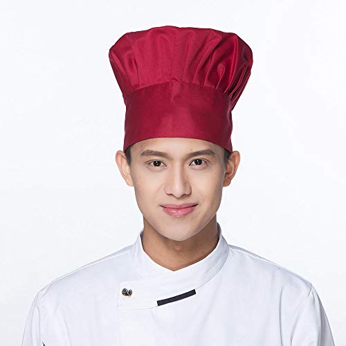 Aibccr Sombrero de Chef Sombrero de Trabajo Masculino Catering de Alimentos Cocina Sombrero de Tela de algodón Anti-Humo Uso de Cantina