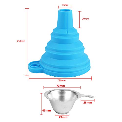 Aibecy 3D Printer Accessories Parts Collapsible Funnel Silicone Foldable Funnels Stainless Steel Resin Filter for Pouring Resin Back Into Bottle for ANYCUBIC Photon Sparkmaker Kelant Orbeat 3D Printer