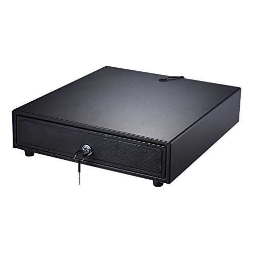 Aibecy Caja de cajones de efectivo electrónico Almacenamiento 4 Bill 5 Bandejas de monedas Soporte Push Manual Abrir Key-lock RJ11 para Epson Star POS Impresora Money Register