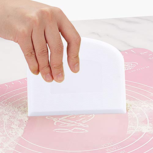 AIFUDA - Juego de 6 raspadores de masa multiusos para alimentos, cortador de masa y banco, utensilios de cocina para pastelería, pizza, pan, pasteles, pasteles, pan, color blanco, verde, rosa