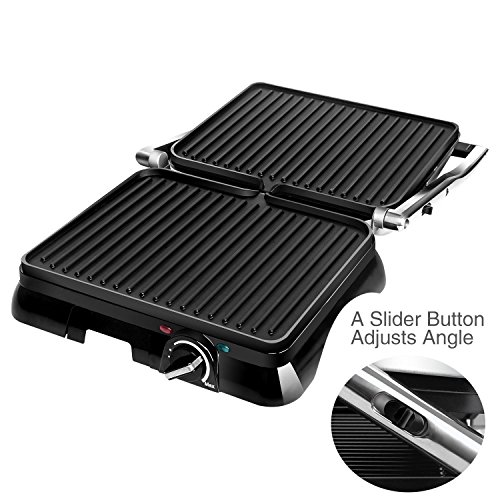 Aigostar Samson 30KLU – Grill, parrilla, panini, 2000W, sandwichera con tapa flotante. placas antiadherentes grandes 29,5 x 23,5 cm, apertura 180 °, control temperatura, libre de BPA. Diseño exclusivo