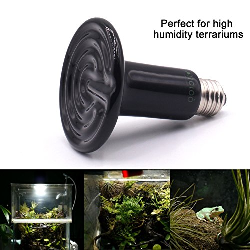 AIICIOO L¨¢mpara de Calefacci¨®n de CER¨¢Mica para Terrario No Hay Luz para la Tortuga/Serpiente/Drag¨®n Barbudo Bombilla Calor Reptiles (75w)