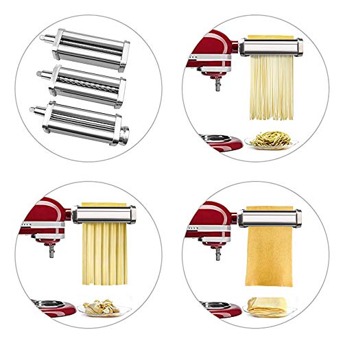 aikeec Rodillo de Pasta y Cortador de Accesorios 3 En 1 Para Batidoras KitchenAid Accesorios,Pasta Maker, Maquina para Pasta