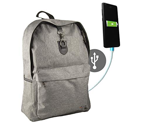 Airel Mochila portátil-Inteligente | Mochila Impermeable para portátil con Puerto USB | Daypack Portátil Mochila para Ordenador Portátil | Mochila con Cargador | Medidas: 44x32x14 cm. 15.6 Pulgadas