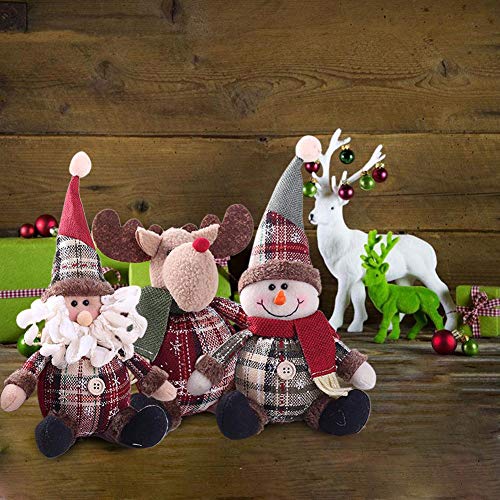 AITOCO Muñeca de la decoración de la Navidad, Estilo Encantador de Santa/Snowmen/Elk para el árbol de Navidad Que cuelga o el Regalo del niño