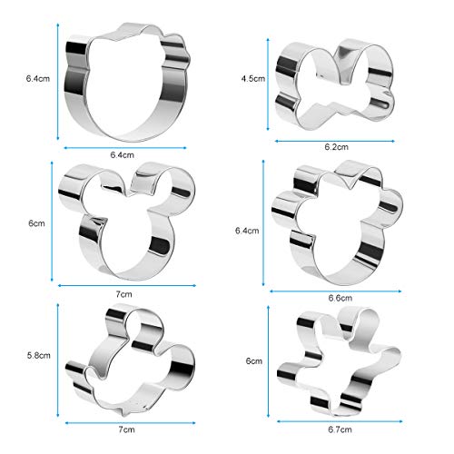 Aitsite 6Pcs Moldes para Galletas Animales Infantiles Cortador de Galletas Acero Inoxidable Galletas Cortador para Fiesta Navidad Galletas