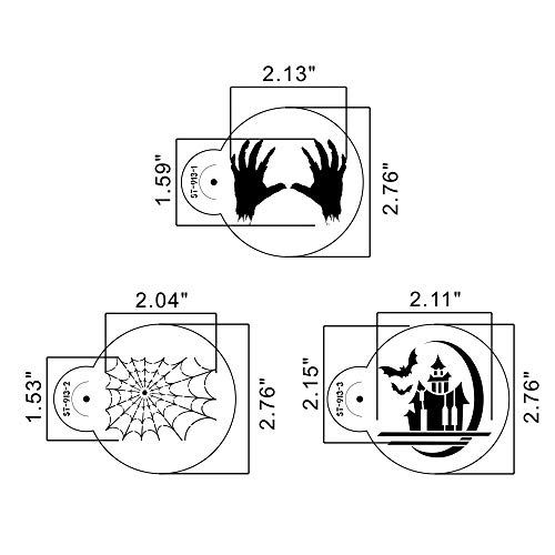 AK ART KITCHENWARE 6pcs Halloween calavera, Spider, casa fantasma, bruja Cookie Stencil Set Decoración de Pasteles suministros cupcake parte superior decoración Mold