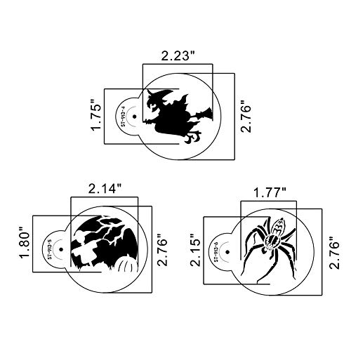 AK ART KITCHENWARE 6pcs Halloween calavera, Spider, casa fantasma, bruja Cookie Stencil Set Decoración de Pasteles suministros cupcake parte superior decoración Mold