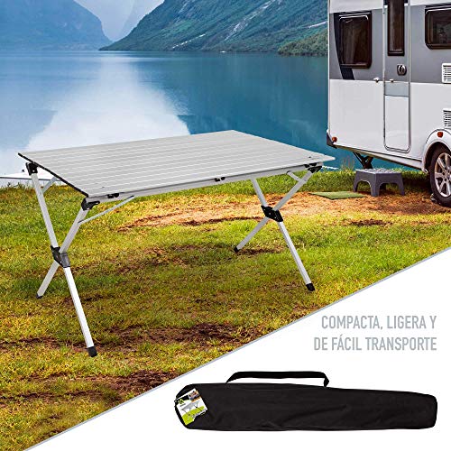 Aktive 52841 - Mesa plegable aluminio para camping 110x70x70 cm