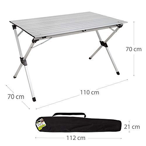 Aktive 52841 - Mesa plegable aluminio para camping 110x70x70 cm