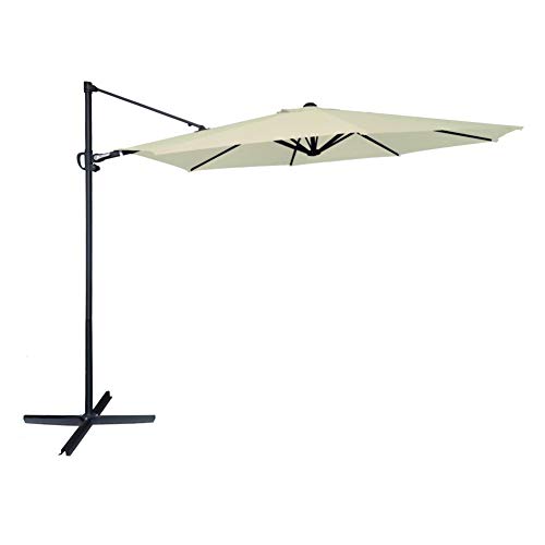 AKTIVE Garden 53893 Parasol excéntrico Roma, diámetro 300 cm, crema mástil aluminio