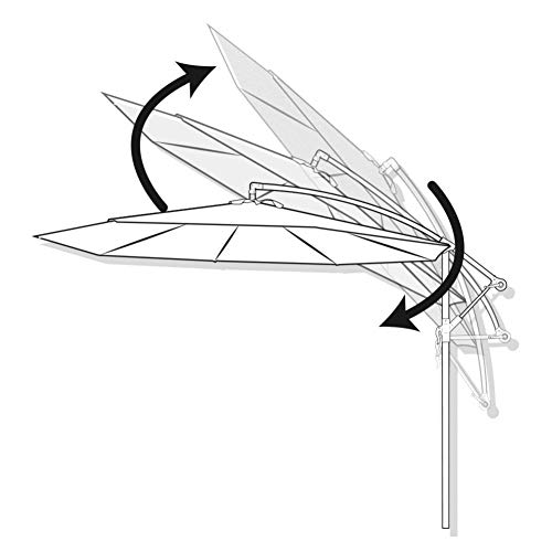 AKTIVE Garden 53893 Parasol excéntrico Roma, diámetro 300 cm, crema mástil aluminio