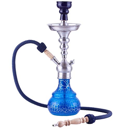 Aladin Origins Berlin 50 cm Shisha Schlauch Wasser Pfeife Hookah Schraub robust, W595, Farbe blau