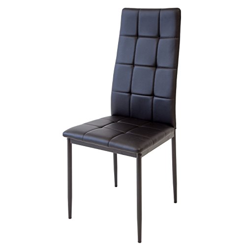 Albatros Silla Rimini, Set de 6 sillas, Negro, certificada por la SGS, Silla de Comedor