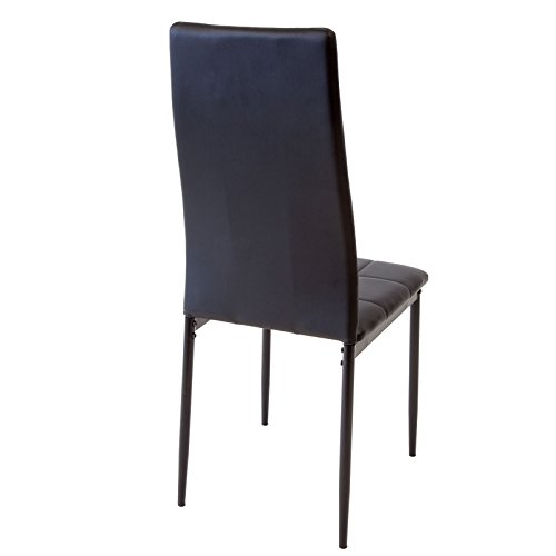 Albatros Silla Rimini, Set de 6 sillas, Negro, certificada por la SGS, Silla de Comedor