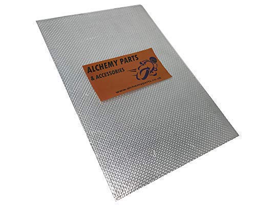 Alchemy Parts Protección Térmica Hoja 100cm x 33cm - Autoadhesivo Escape & Motor Aluminio - Reflectante - Ideal para Moto Carenado y Coche