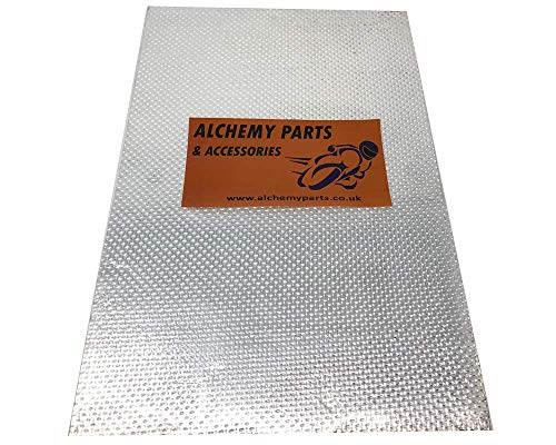 Alchemy Parts Protección Térmica Hoja 100cm x 33cm - Autoadhesivo Escape & Motor Aluminio - Reflectante - Ideal para Moto Carenado y Coche