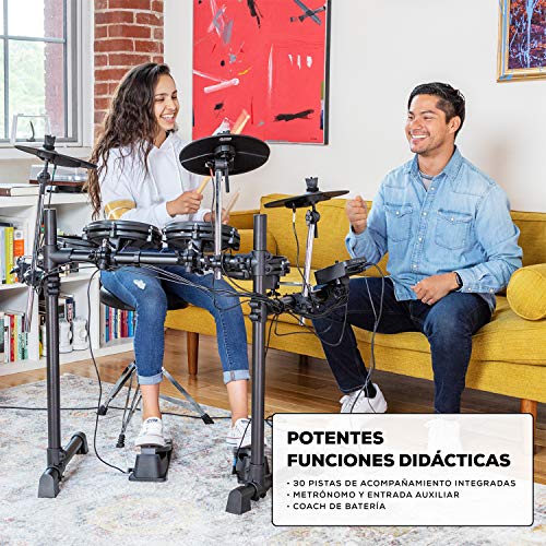 Alesis Turbo Mesh Kit – Batería Electrónica Musical de Siete Piezas de Malla, Bastidor de Acero de Gran Robustez, 100+ Sonidos, 30 Pistas de Acompañamiento, Cables, Baquetas y Llave de Batería