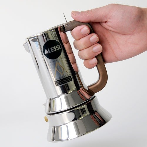 Alessi 9090/3 - Cafetera italiana de acero inoxidable brillo 18/10 con base magnética