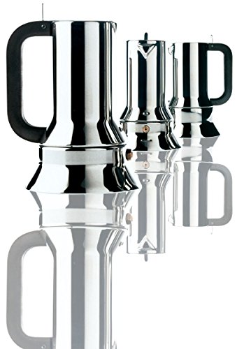 Alessi 9090/M Cafetera de Diseño de Acero Inoxidable, 10 Tazas