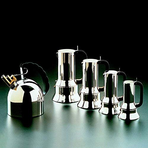 Alessi 9090/M Cafetera de Diseño de Acero Inoxidable, 10 Tazas