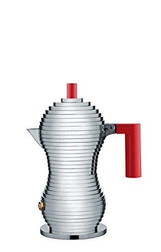 Alessi Cafetera de espresso Pulcina, rojo, 70ml