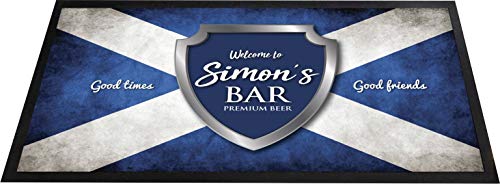 Alfombra de bar personalizada, escudo de la bandera de Escocia, cualquier nombre Pub Beer Bar Runner