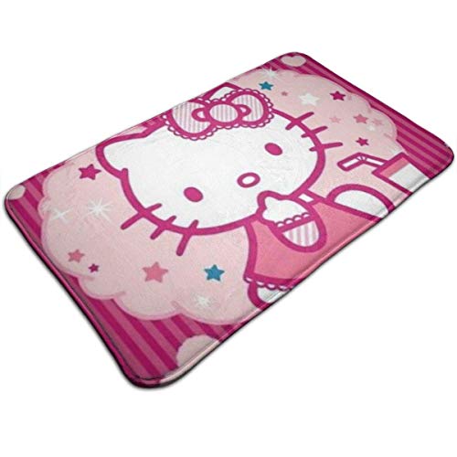 Alfombrilla de baño - Diseño Hello Kitty Rosa, Antideslizante Alfombra de Alfombra Suave para Patio Interior y exterior-23.6 'X 15.7'