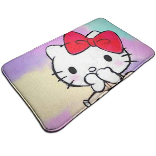 Alfombrilla de baño- Love Hello Kitty Design, Antideslizante Absorbe la Alfombra Suave Alfombra para Patio Interior al Aire libre-23.6 'X 15.7'