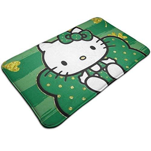 Alfombrilla de baño- Lucky Hello Kitty Design, Antideslizante Absorbe la Alfombra Suave Alfombra para Patio Interior y exterior-23.6 'X 15.7'