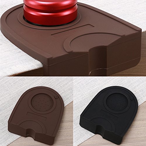 Alfombrilla de café antideslizante manual Barista Café Espresso Latte Art Pen Tamper Holder Silicone Pad Mat Kitchen Accessories, negro, 15.8*12.7cm