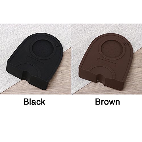 Alfombrilla de café antideslizante manual Barista Café Espresso Latte Art Pen Tamper Holder Silicone Pad Mat Kitchen Accessories, negro, 15.8*12.7cm