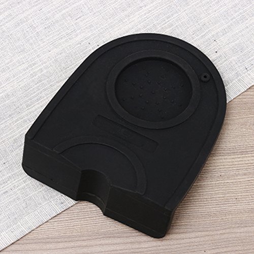 Alfombrilla de café antideslizante manual Barista Café Espresso Latte Art Pen Tamper Holder Silicone Pad Mat Kitchen Accessories, negro, 15.8*12.7cm