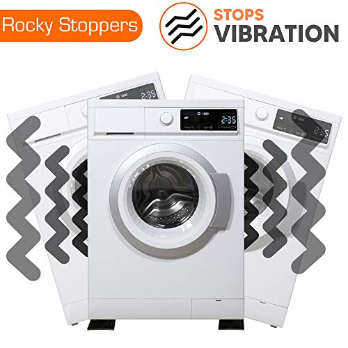 Alfombrilla de vibración para lavadora – Ajuste universal para lavadora y secadora – Anti amortiguación – Reducción de ruido/movimiento – Protección del suelo – Goma de grado industrial