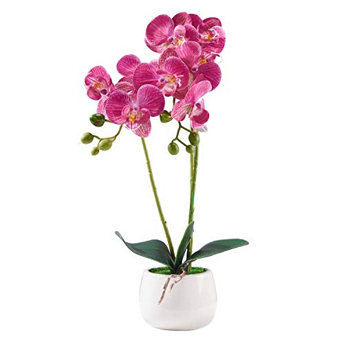 Alicemall 33cm Flor Artificial orquídea de Seda Phalaenopsis en Maceta