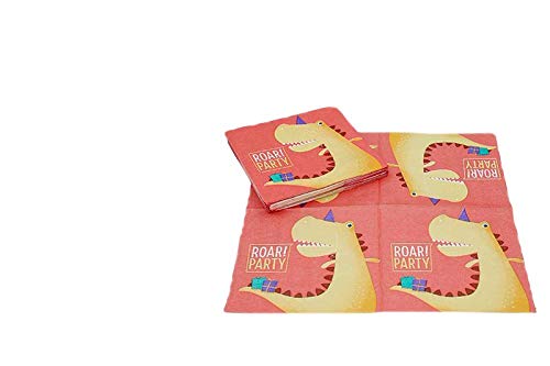 ALMACENESADAN 2161; Pack Desechables Plus Dinosaurios; Ideal para Fiestas y cumpleaños; Compuesto por; 16 Platos cartón 23 cm; 16 Vasos plástico 200 ml y 20 servilletas de Papel.