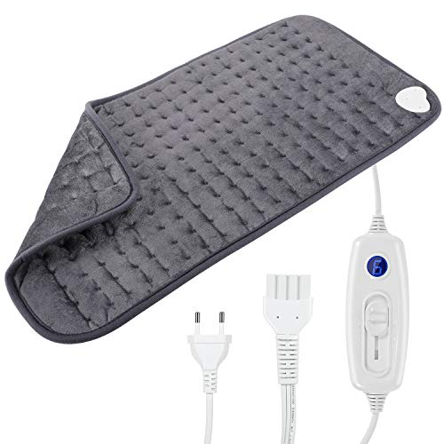 Almohadilla Térmica, Nivlan Manta Eléctrica 60x30cm Con 6 Calentamiento Niveles, 90Min Auto-Apagado, Esterilla Electrica Térmica Para Lumbar, Espalda y Cuello