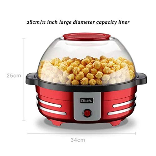 ALUK- Máquina Eléctrica De Palomitas De Maíz con Aceite Caliente, Máquina De Palomitas De Maíz De Calentamiento Rápido De 6 Tazas De 850 W con Varilla Agitadora