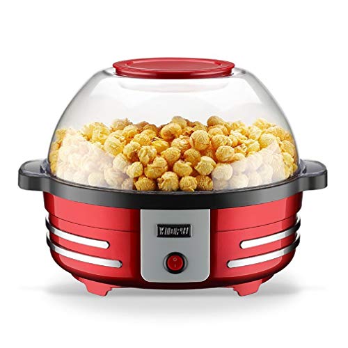 ALUK- Máquina Eléctrica De Palomitas De Maíz con Aceite Caliente, Máquina De Palomitas De Maíz De Calentamiento Rápido De 6 Tazas De 850 W con Varilla Agitadora