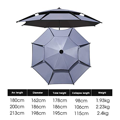 Aly Sombrilla para Patio al Aire Libre Sombrilla de Playa,Paraguas portátil y a Prueba de Viento 180/200/213 cm Resistencia al 100% de la luz Solar dañina, con Bolsa de Transporte