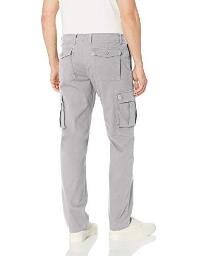 Amazon Essentials – Pantalones cargo elásticos de corte entallado para hombre, Gris claro, 32W x 30L