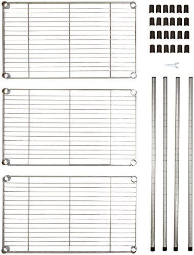 AmazonBasics - Estantería con 3 baldas, cromado