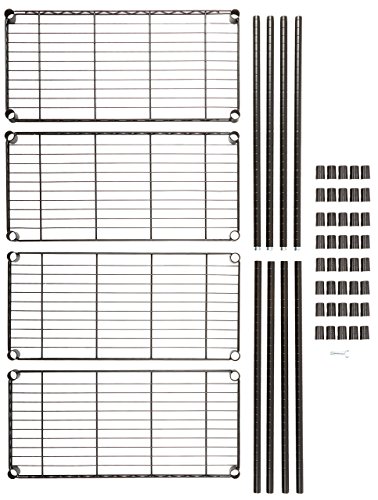 AmazonBasics - Estantería con 4 baldas, negro