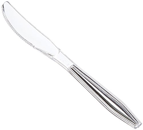 AmazonBasics - Juego de 150 cubiertos desechables (plástico, 50 tenedores, 50 cucharas, 50 cuchillos), Apta para lavavajillas
