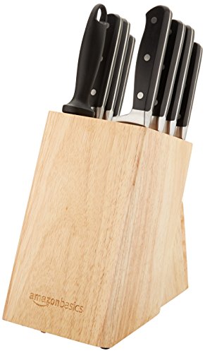 AmazonBasics - Juego de cuchillos de cocina y soporte (9 piezas)