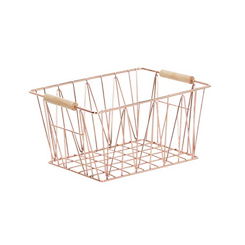 AmazonBasics - Juego de tres cestas de alambre en cobre